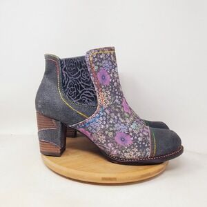 L'Artiste Melvina Boots Womens 42 Victorian Cottagecore Floral Zip Boho Ankle‎